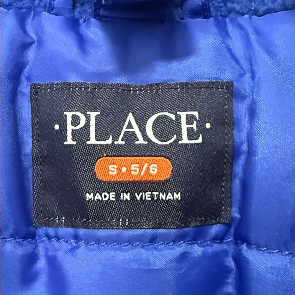 Children’s Place Kids Blue Hooded Puffer Jacket size 5/6